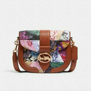 Coach Georgie Saddle Bag in Kaffe Fassett pattern